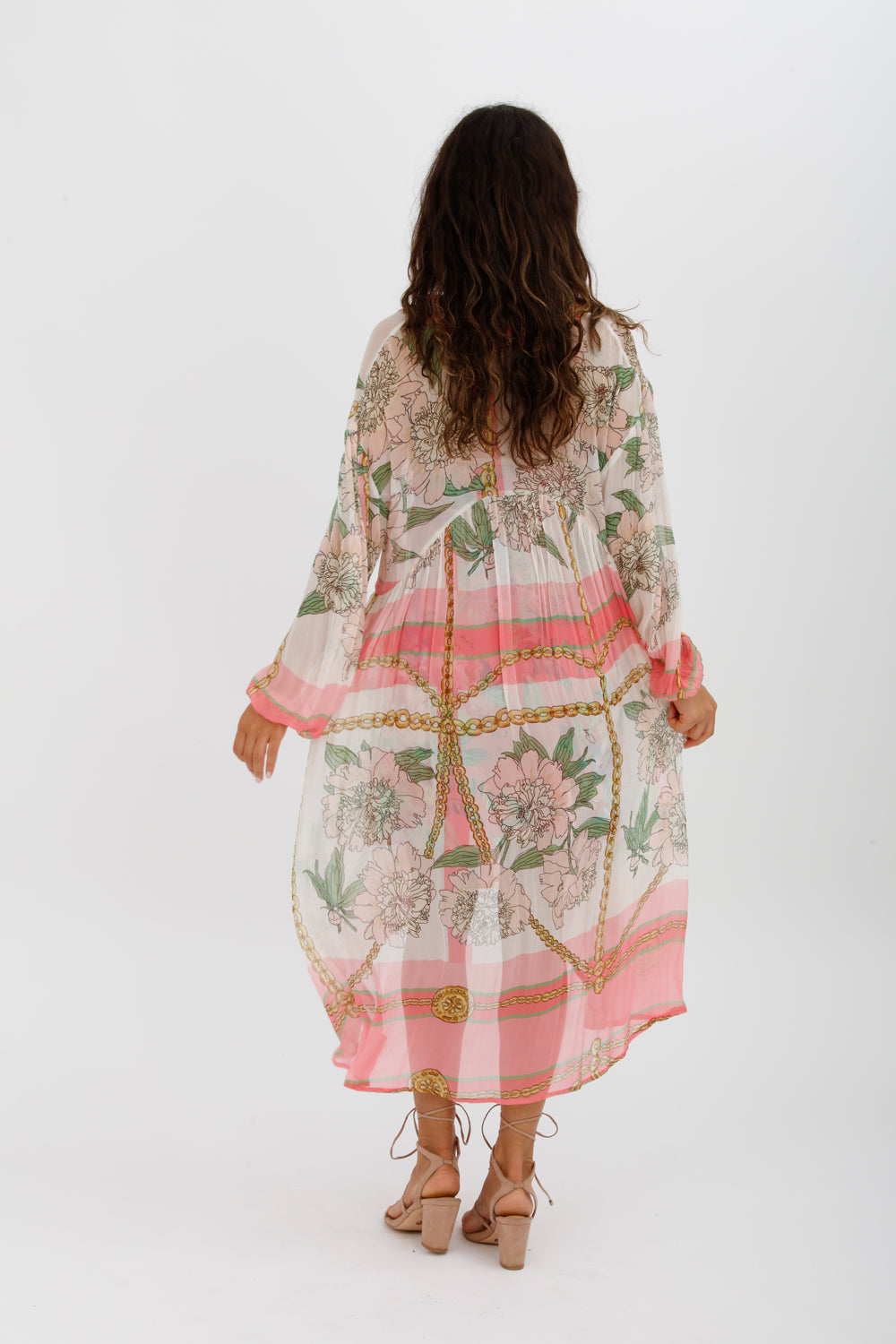 Trelise Cooper Turning Point Dress Pink Floral Print Midi Dress Size M/Au 12 - Miranda's