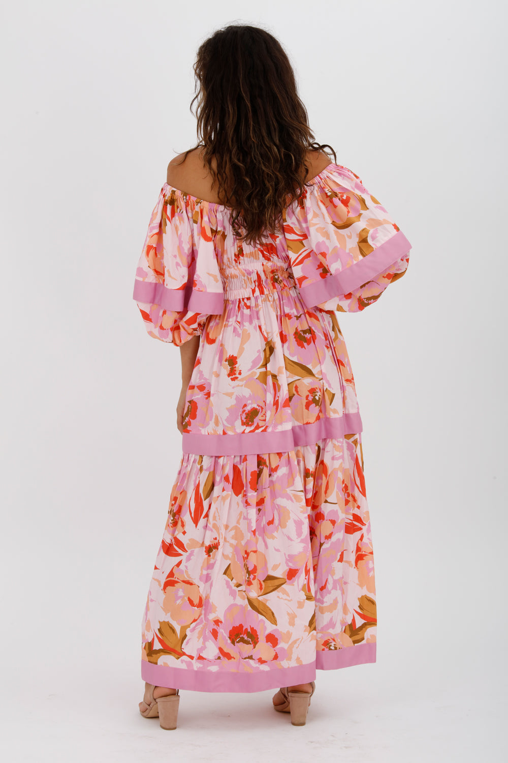 Acler Wayland Short Sleeve Printed Midi Dress Pink Floral Size 8 - Miranda's